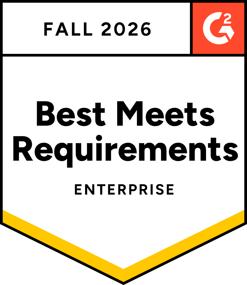 G2 Best Meets Requirements Enterprise badge