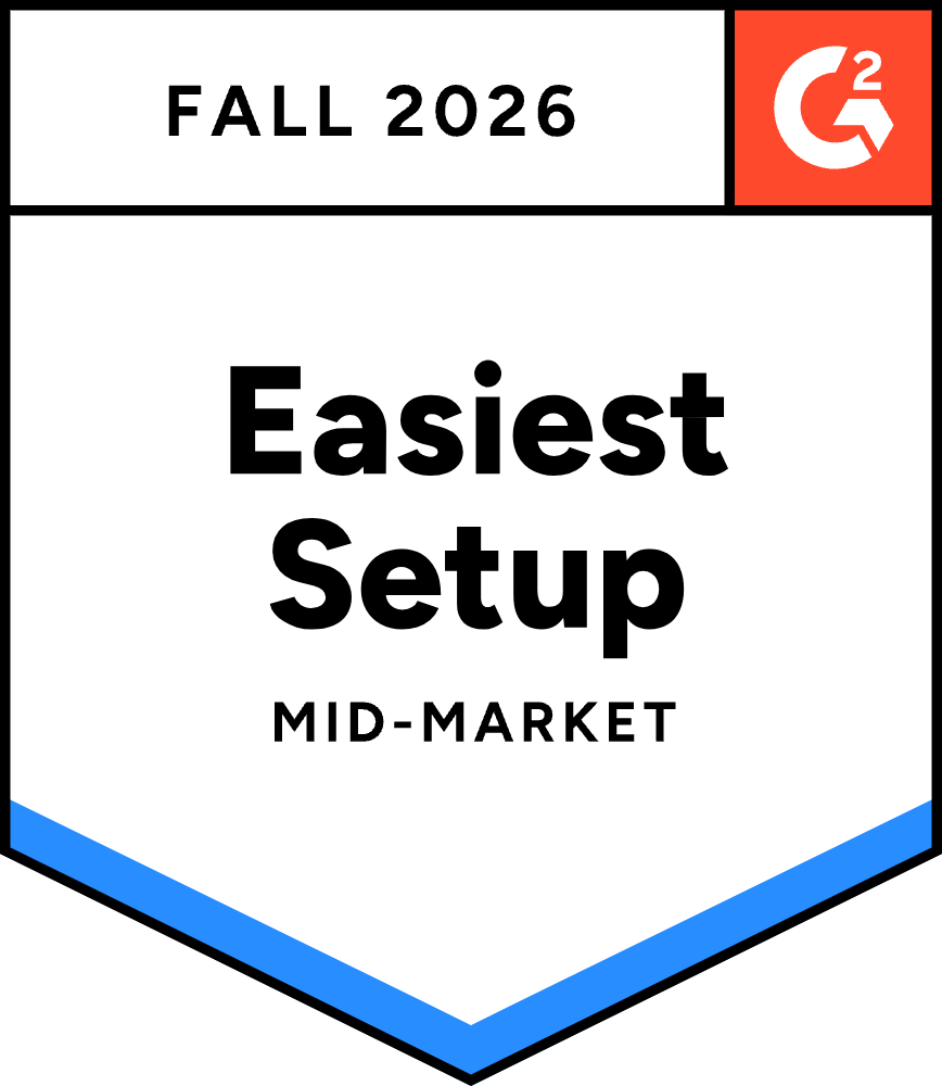 G2 Easiest Setup Mid-Market badge